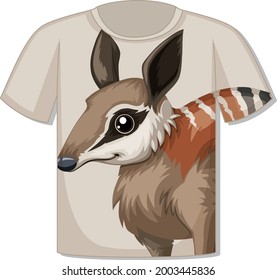 Front of t-shirt with animal face template illustration