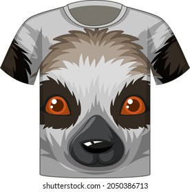 Delantera de la camiseta con ilustración de patrón animal