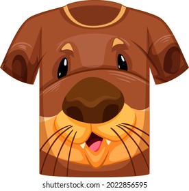 Front of t-shirt with face of otter pattern  illustration