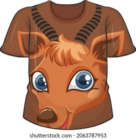 Front of t-shirt with impala pattern illustration