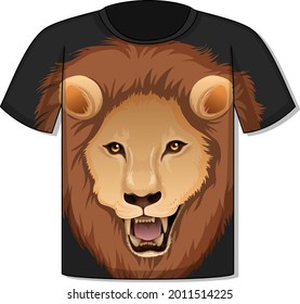 Front of t-shirt with lion face template illustration