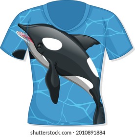 Front of t-shirt with orca pattern illustration