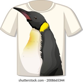 Delantera de la camiseta con ilustración de plantilla de pingüino