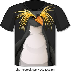 Front of t-shirt with penguin template illustration