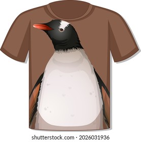 Front of t-shirt with penguin template illustration