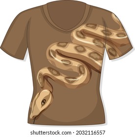 Front of t-shirt with snake pattern illustration