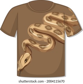 Front of t-shirt with snake template illustration