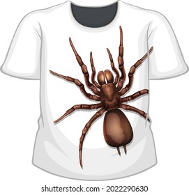 Front of t-shirt with spider pattern illustration