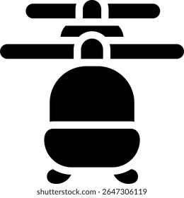 front twin rotor helicopter icon glyph style design
