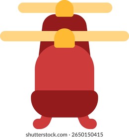 front twin rotor helicopter icon flat style design
