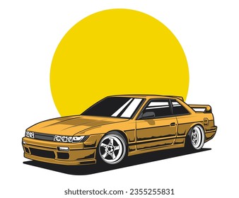 front view 90s car design illustration graphic