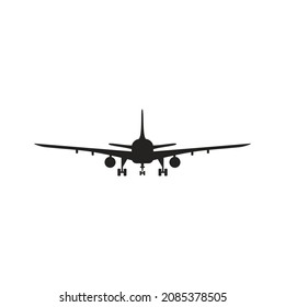 front view airplane icon illustration.