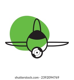 Front view of an airplane icon Vector illustration