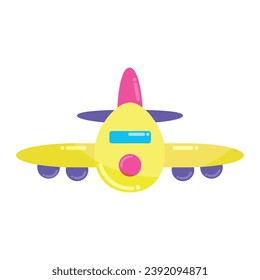 Front view of an airplane icon Vector illustration