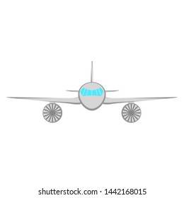 Front view of an airplane on a white background - Vector