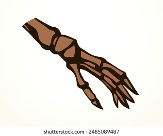Front view ancient old woman sick palm part injury ache hospital surgery care therapy scan x ray film white logo. Black horror drawn healthy female injur medic man xray ill pain exam line sketch art