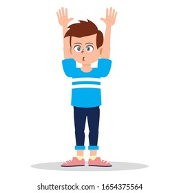 Front view animated character, separate parts of body. Fashionable various views poses and gestures. Cartoon style, flat vector illustration.