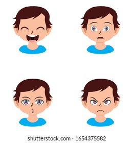 Front view animated character, separate parts of body. Fashionable various views poses and gestures. Cartoon style, flat vector illustration.