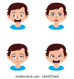 Front view animated character, separate parts of body. Fashionable various views poses and gestures. Cartoon style, flat vector illustration.