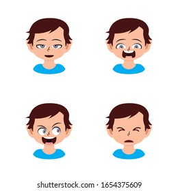 Front view animated character, separate parts of body. Fashionable various views poses and gestures. Cartoon style, flat vector illustration.
