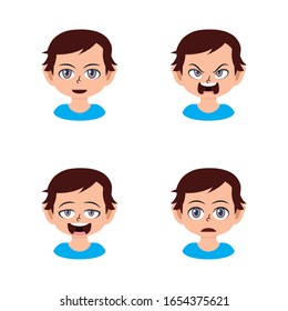 Front view animated character, separate parts of body. Fashionable various views poses and gestures. Cartoon style, flat vector illustration.