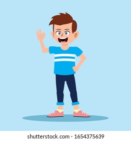 Carácter animado de vista frontal, partes separadas del cuerpo. Diversos puntos de vista y gestos de moda. Estilo de caricatura, ilustración vectorial plana.