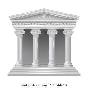 Front view of an antique greek temple. Vector