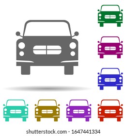 Front view automobile, car in multi color style icon. Simple glyph, flat vector of transport icons for ui and ux, website or mobile application