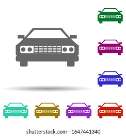 Automóvil de vista frontal, camión en icono de estilo multicolor. Glifo simple, vector plano de los iconos de transporte para ui y ux, sitio web o aplicación móvil