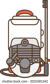 Front view of the back-mounted power sprayer