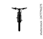 front view bicycle silhouette vector illustration