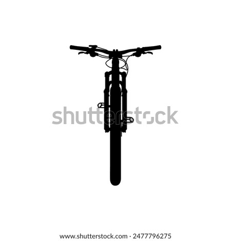 front view bicycle silhouette vector illustration