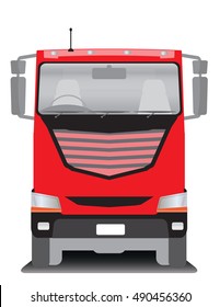 Front view of BIg Cargo truck Vector Illustration