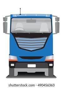 Front view of BIg Cargo truck Vector Illustration