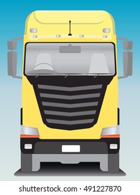 Front view of BIg Cargo truck Vector Illustration
