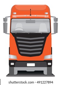 Front view of BIg Cargo truck Vector Illustration