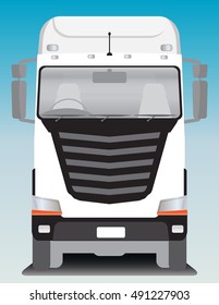 Front view of BIg Cargo truck Vector Illustration