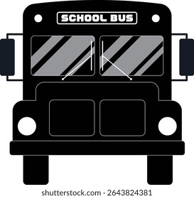 Front view of a black school bus