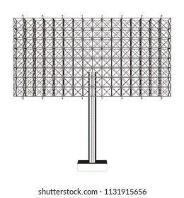 Front view of blank advertising billboard steel structure size 16 by 32 meters about 30 meters high can be use for advertising design or send message to public or any purpose on pubic relations or PR.