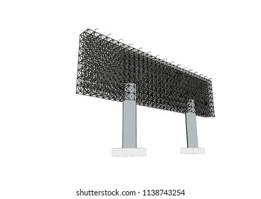 Front view of blank advertising billboard steel structure size 16 by 64 meters about 30 meters high can be use for advertising design or send message to public or any purpose on pubic relations or PR.