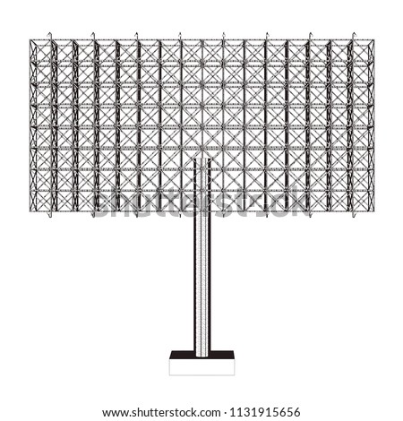 Front view of blank advertising billboard steel structure size 16 by 32 meters about 30 meters high can be use for advertising design or send message to public or any purpose on pubic relations or PR.