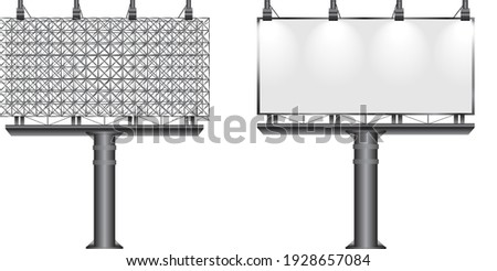Front view of blank advertising billboard steel structure size 16 by 32 meters about 30 meters high can be use for advertising design or send message to public or any purpose on pubic relations or PR.