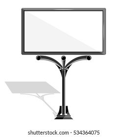 Front view of blank billboard advertising modern style, vector illustration
