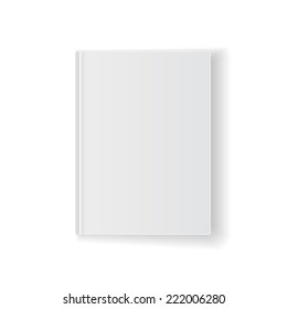 front view of Blank book cover white. vector illustrations