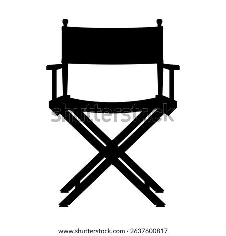 Front view of a blank director chair silhouette illustration