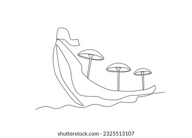 Front view of the boat for the festival. Onam one-line drawing