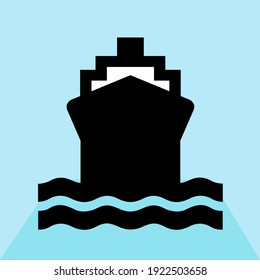 Front View Boat Sailing conceptual design illustration vector