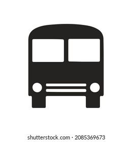ilustración de icono del bus de vista frontal, bus escolar.