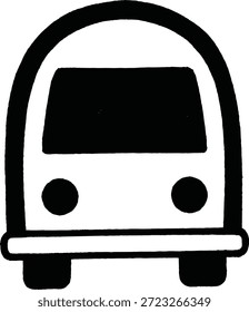 Ilustración de ícono de autobús de vista frontal, símbolo de Vector en blanco y negro, gráfico de transporte público, diseño de viaje mínimo, concepto de vehículo de transporteIlustración de ícono de autobús de vista frontal, símbolo de Vector en blanco y negro, gráfico de transporte público, diseño de viaje mínimo, concepto de vehículo de transporte