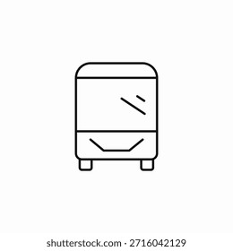 Vector de la señal del icono del autobús de la vista frontal